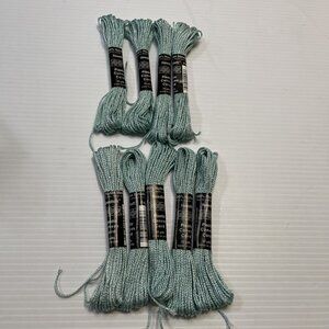 9 Needloft Plastic Canvas Craft Metallic Cord Iridescent #23 Soft Green - NEW